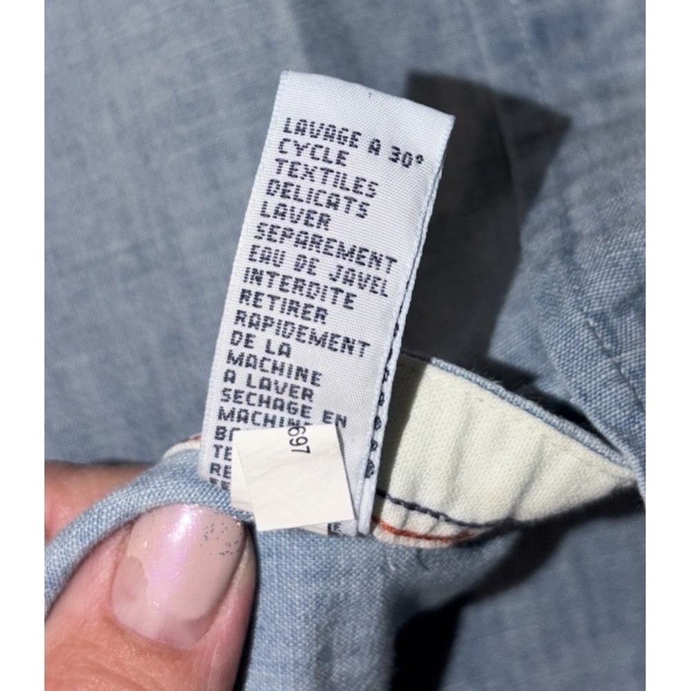 Polo Ralph Lauren Shirt Mens L Vintage 90s Military Chambray 109th Div Stencil - Picture 10 of 16